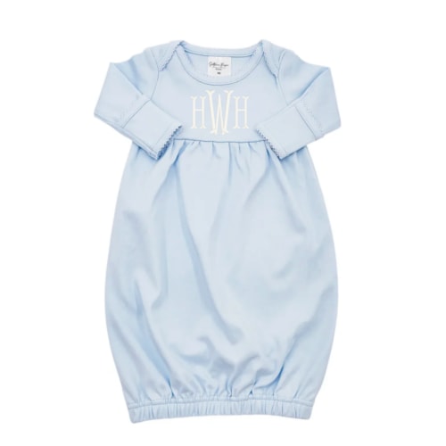 Blue Picot Trim Gown
