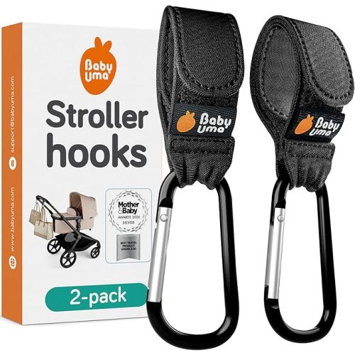 Stroller Hooks for Bags - Non-Slip, One-Hand Use