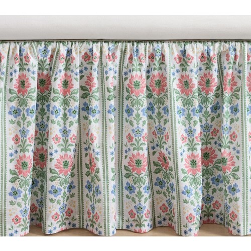 Hill House Home Block Stripe Floral Crib Skirt