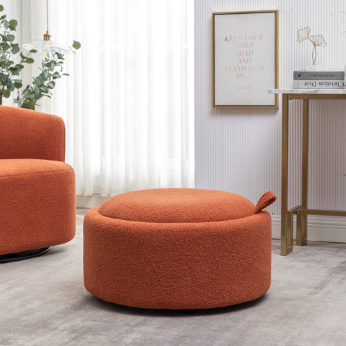 Mercer41 Savinien Upholstered Round Storage Ottoman & Reviews | Wayfair