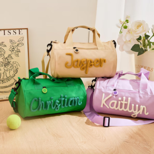 Custom Name Kids Adventure Bag – Embroidered Cotton Travel Pouch, Milestone Achievement Gift for Dance, Sports & School Success