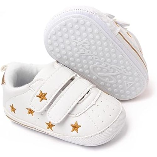 Clowora Baby Boys Girls Shoes Non-Slip Rubber Sole Sneakers Infant First Walking Toddler Crib Shoes Newborn Loafers Flats.