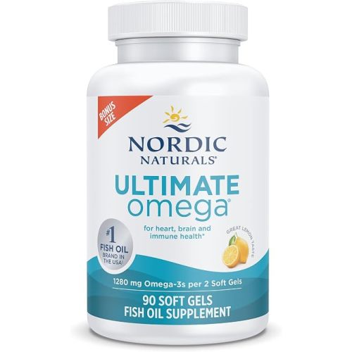 Nordic Naturals Ultimate Omega, 1280mg Omega-3 Fish Oil, Lemon - 90 Count