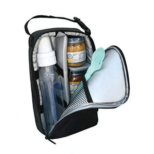 J.L. Childress Pack 'N Protect, Insulated Cooler Bag for Glass Baby Bottles and Food Containers, Portable Travel and On-The-Go Protection (Black)