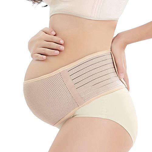 Merlinae® Belly Bands for Pregnant Women - Pregnancy Belly Band, Pregnancy Support Belt, Maternity Belt,Postpartum Band Care Breathable Abdomen Support and Pelvic Support - One Size Beige