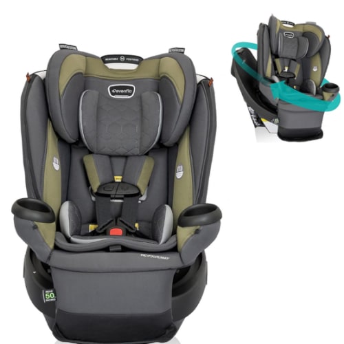 Evenflo Revolve360 Extend Convertible Car Seat with 360 Degree Rotation, Extended Rear-Facing, Forward-Facing, Booster Mode, and Secure Latch Install, Rockland Green
