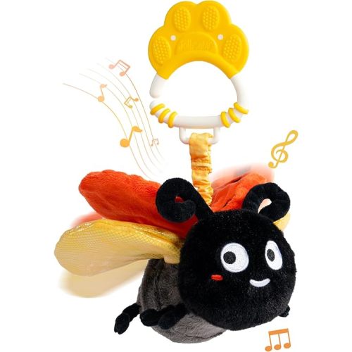 Jollybaby Musical Flying Ladybug Toy - Car Seat, Stroller, Crib & Play Gym Hanging Toys for Baby 0-6-12-24 Months, Tummy Time Sensory Music Toy for Infant Boys and Girls Gifts