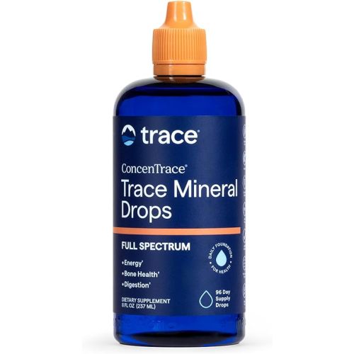 Trace Minerals ConcenTrace Trace Mineral Drops | Supports Energy, Digestion, Bone Health & Hydration, 70+ Ionic Trace Minerals w/Magnesium, Chloride & Potassium | Keto, Vegan & Non-GMO | 96 Servings