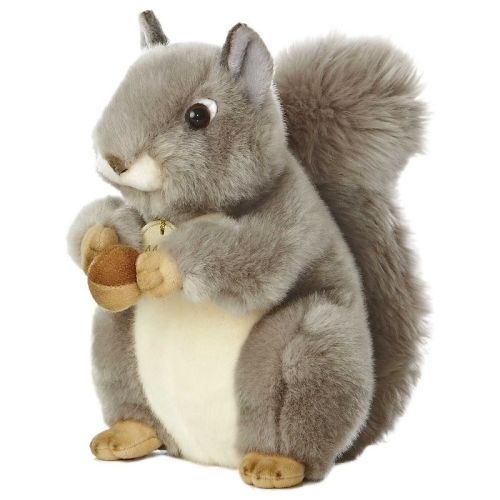 Aurora Medium Grey Squirrel Miyoni Realistic Stuffed Animal Gray 10"