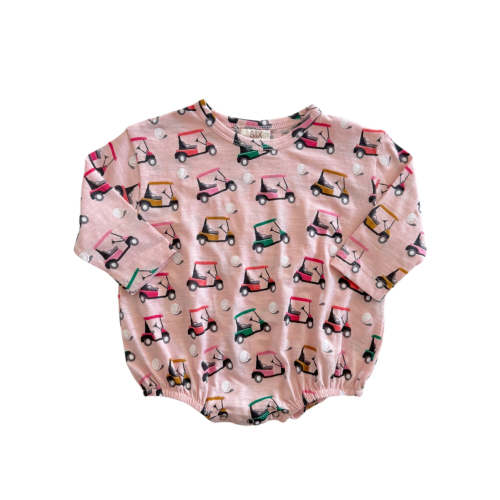 Golf Cart Pink / Organic Long Sleeve T-Shirt Bubble