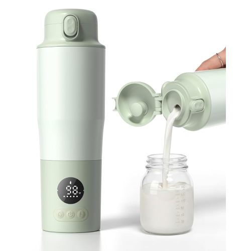 Portable Bottle Warmer for Travel – 3.94” Wide Mouth for Easy Cleanup, Dual Modes for Breast Milk & Water, Precise Temp & Long Battery Life, Ideal Baby Essentials for New Moms & Outdoor Use