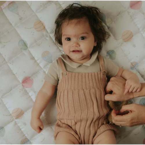 Touch The Sky Print Round Play Mat, Pink - Gooselings | Maisonette