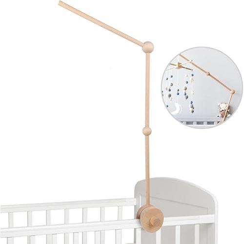 Mobile Crib arm,Baby Crib Mobile Arm - 30 Inch Wooden Mobile Arm for Crib Mobile Hanger for Crib Baby Girl Nursery Decor (Arm-01)