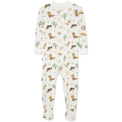Little Me Clothes for Baby Boys' Zip Front Bodysuit Sleepwear, 12 Months to 24 Months