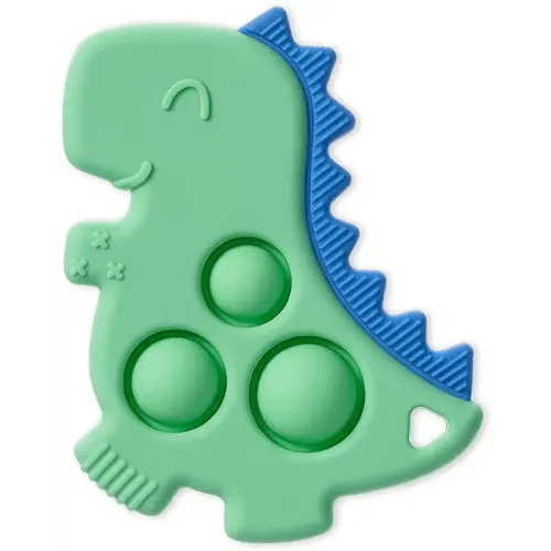 Itzy Ritzy Sensory Popper Toy for Babies - Itzy Pop Toy Features Raised Textures to Soothe Sore Gums, Relieve Stress & Improve Motor Skills - Baby & Toddler Fidget Toy for 3 Mo. & Up (Green Dinosaur)
