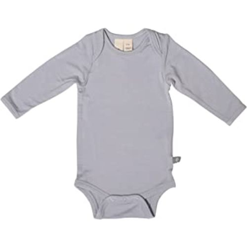 KYTE BABY Soft Bamboo Rayon Long Sleeve Unisex Bodysuit, 0-24 Months (Storm, 6-12 Months)