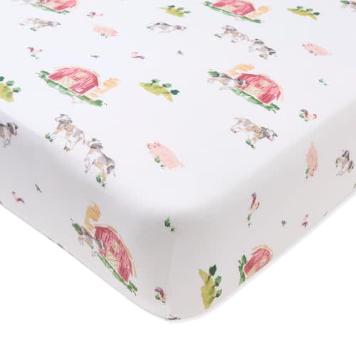 Burt's Bees Baby Organic Cotton Fitted Crib Sheet, Unisex Baby Bedding | A nursery essential crib sheet with 360º elastic that prevents sheets from creeping up on the mattress