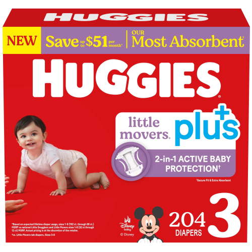 Huggies Little Movers Plus Baby Diapers, Size 3-7 - Samsclub.com