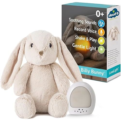Cloud b Sound Machine with White Noise Soothing Sounds | Record Parent Voice | Adjustable Settings | LoveLight Buddies - Billy Bunny