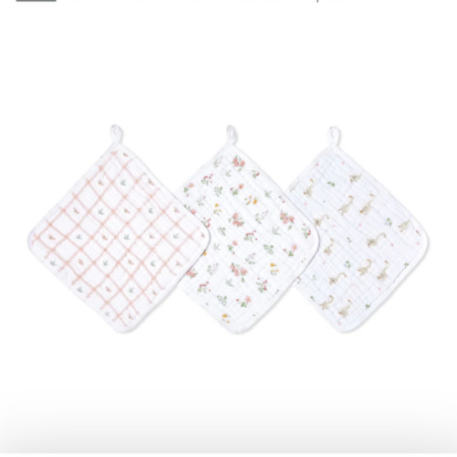 Country Floral Cotton Muslin Washcloths | aden + anais