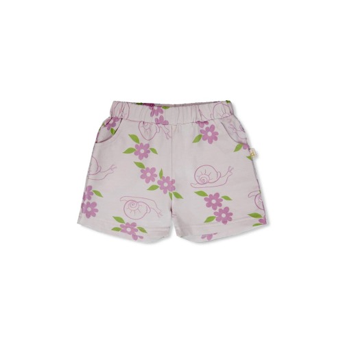 French Terry Snails Print Shorts, 24M
