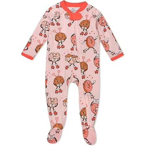 HonestBaby baby-girls Sleep & Play Footed One-piece Pajama Sleeper 100% Organic Cotton, Baby Girls
