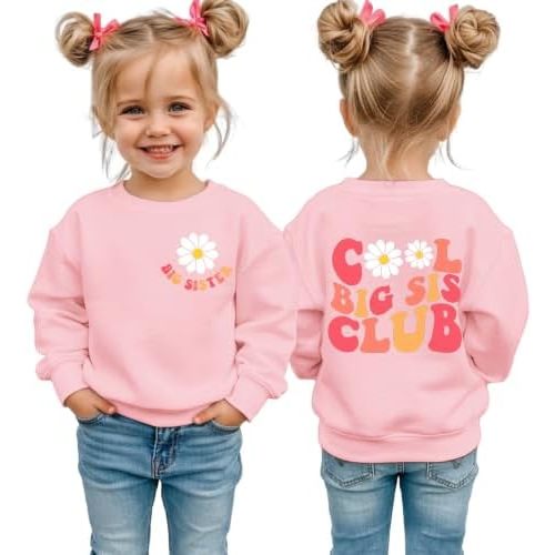 Big Sister Sweatshirt for Toddler Baby Girls Big Sis Pullover