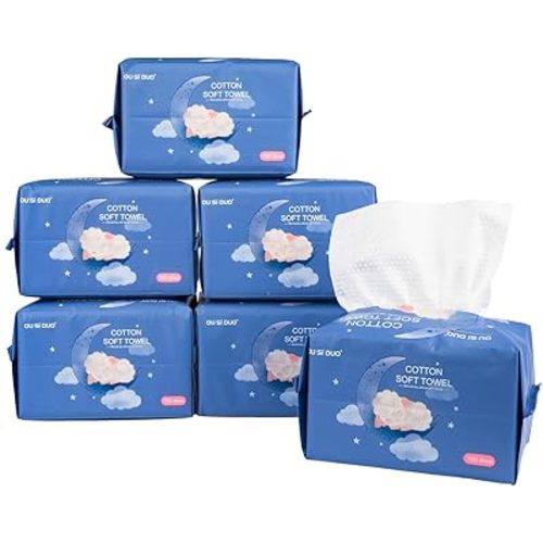 Dry Baby Wipes, Made of 100% cotton, Chemical-free Unscented, Ultra Absorbent Cotton, Wet and Dry Use Tissues for Baby Delicate Skin Clean, 600 count (pack of 6)