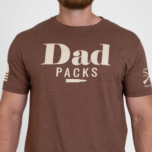 Dad Packs T-Shirt - Heather Brown