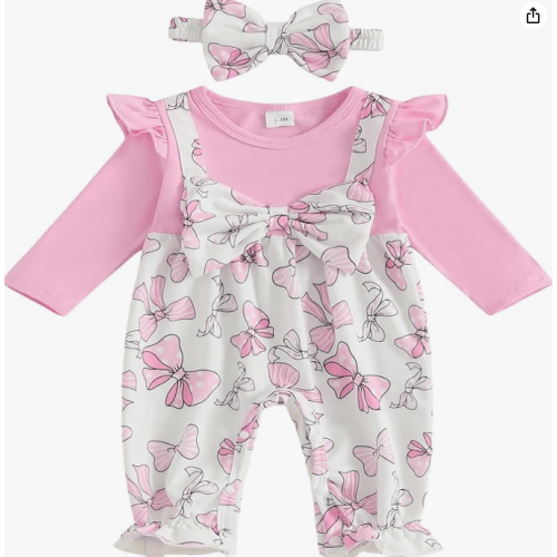 YINGISFITM Newborn Baby Girl Clothes Long Sleeve Romper One Piece Jumpsuit Fall Winter Infant Outfits 0 3 6 9 12 18 Months
