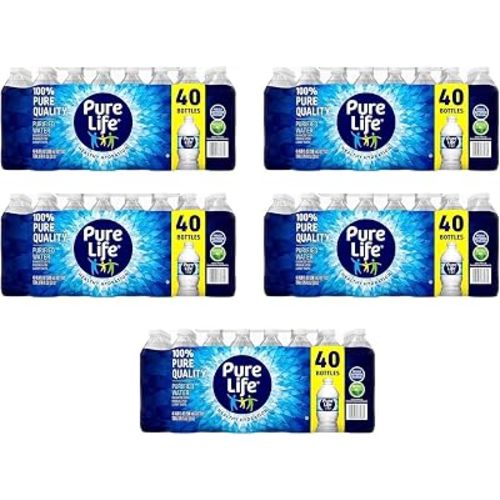 Purified Bottled Water 16.9 Oz (40 Pack, Case Of 5) - Bulk Water Bottles 40 Pack Gift Set For daily Use | Purified WaterCases For Hydration | Versatile Case OfWater For Cleaning (Total 200 Bottles)