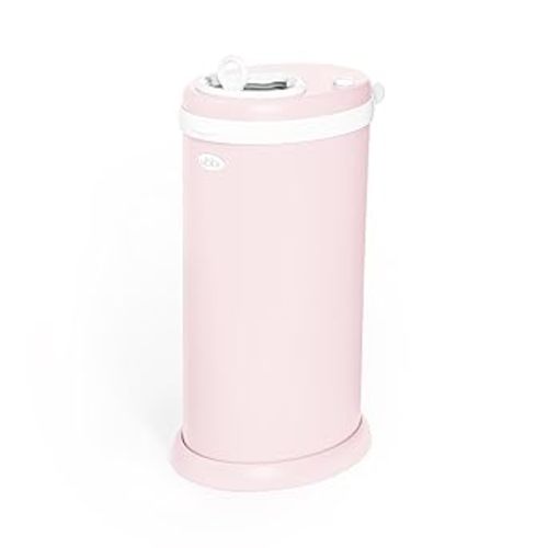 Ubbi Steel Diaper Pail, Odor Locking, No Special Bag Required, Award-Winning, Registry Must-Have, Blush Pink