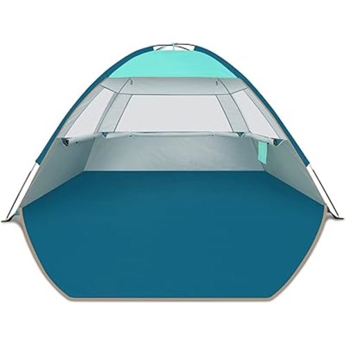 COMMOUDS Beach Tent Sun Shade for 3/4-5/6-7/8-10 Person, UPF 50+ Beach Sun Shelter Canopy Tent, Lightweight, Easy Set Up and Carry