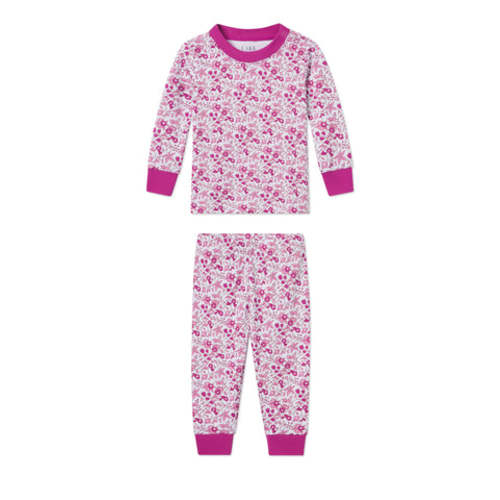Baby Long-Long Set in Dahlia Garden Floral — 0-3m