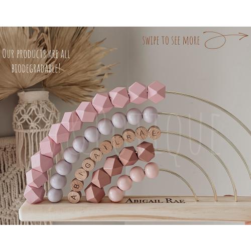 PERSONALIZED Abacus, Cottage Core, Wooden Nursery, Montessori, Counting Tool, Rainbow Abacus, Custom Baby Gift, New Baby Gift, EvAndPotique