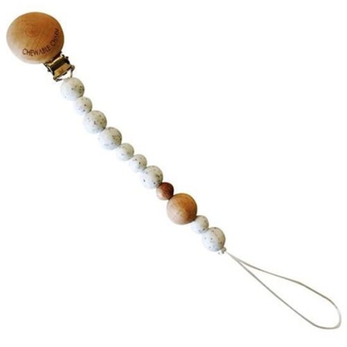 Beaded Pacifier Clip, Moonstone