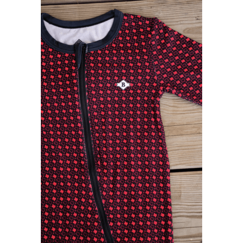 Baby Zip Up - Texas - Black & Red – BURLEBO