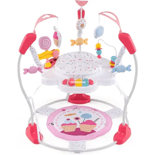 BABY JOY Baby Jumpers and Bouncers, Infant Activity Center with Music Lights Sounds, 360° Rotating Seat and 3 Adjustable Heights, Baby Play and Learning Center for 6-12 Months