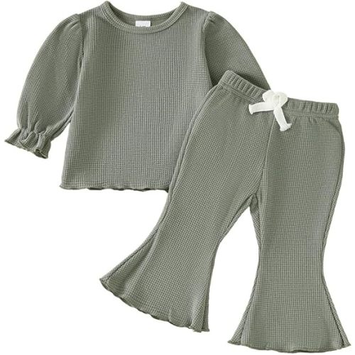 Toddler Girl 2-piece Clothes Set Infant Girl Cotton Long Sleeve Shirt and Pant Fall Winter Outfit for Baby Girl