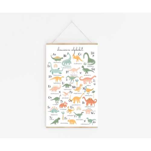 Dinosaurs print, alphabet print, nursery wall art, nursery wall decor, baby wall art, baby decor, dinosaurs poster, baby shower gift