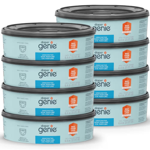 Diaper Genie Bags Refills 270 Count (Pack of 8) with Max Odor Lock | Holds Up to 2160 Newborn Diapers