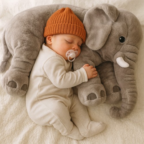 Plush Elephant Baby Pillow Snuggle Comfort Nursery Gift