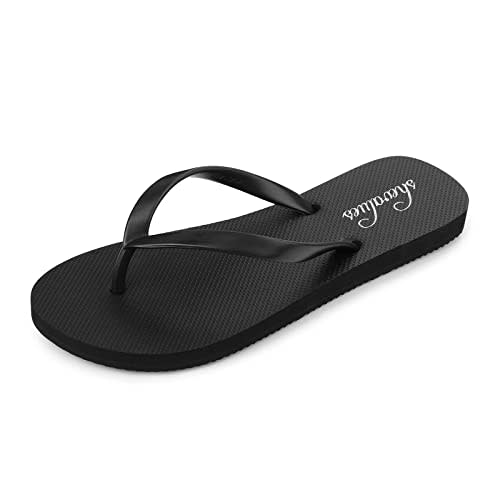 shevalues Slim Basic Flip Flops for Women with Comfortable Yoga Mat | Lightweight Non Slip Rubber Sandals for Beach, Shower, Pool & Summer Casual Wear