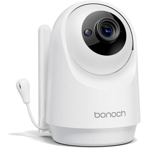 bonoch Add-on Baby Camera Unit for BBM14/BBM16 Only, 2K Video Baby Monitor Camera No WiFi, Split-Screen, Night Vision, 4X Zoom, 2-Way Audio, White Noise, 3Lullabies, Incompatible with Phone