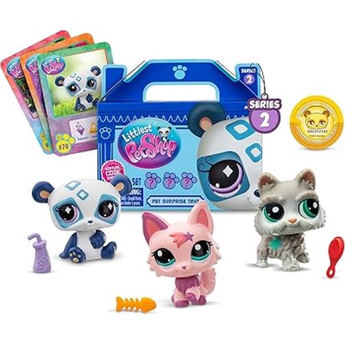 Littlest Pet Shop - Pet Surprise Three Pack - Series 2 - LPS Gen 7, Authentic Mystery Figures, Surprise Collectible Kidult Toy, Girls, Boys, Kids, Tweens Ages 4+