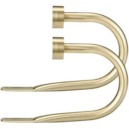 Premium Curtain Holdback, Quality Metal Decorative Curtain Holdbacks with Zinc Alloy Cap Finials,Rust-Proof, Set of 2 Window Curtain Holdbacks,Brass