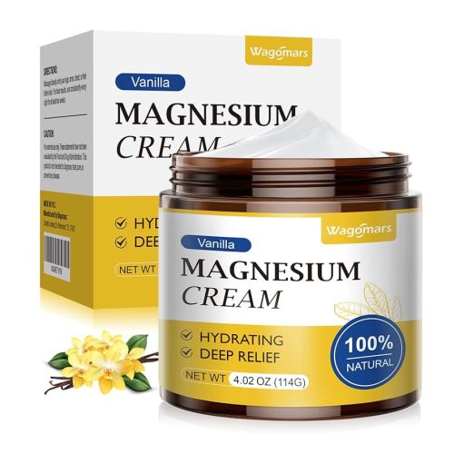 Magnesium Cream for Sleep - Topical Magnesium Lotion for Leg Cramps & Pain, Muscle Relaxation, Calm - Natural Body Butter for Deep Hydration - Safe for Kids (Vanilla)