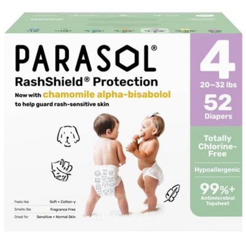 Parasol Chlorine-Free Diapers with RashShield Protection - Size 4 - 52ct