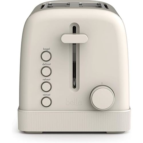 bella 2-Slice Toaster with Extra Wide Slots and 6-Shade Control, Oatmilk