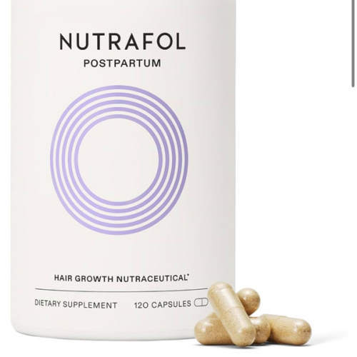 Nutrafol Postpartum Hair Growth Supplements, Clinically Tested for Visibly Thicker Hair and Less Shedding, Breastfeeding-friendly - 1 Month Supply